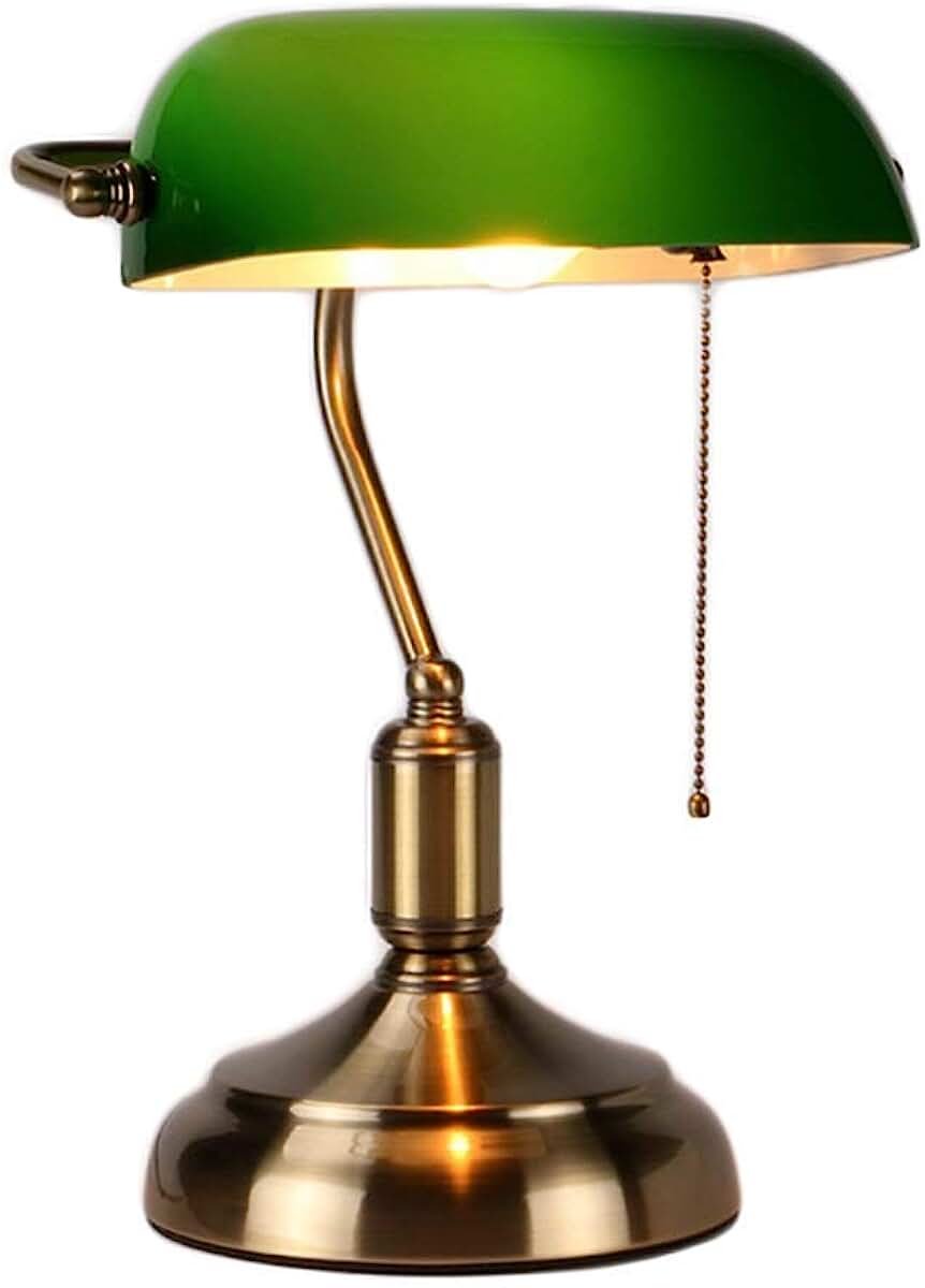 Лампа настольная Балтийский стиль 1х60вт е27 зеленый плафон лампа
