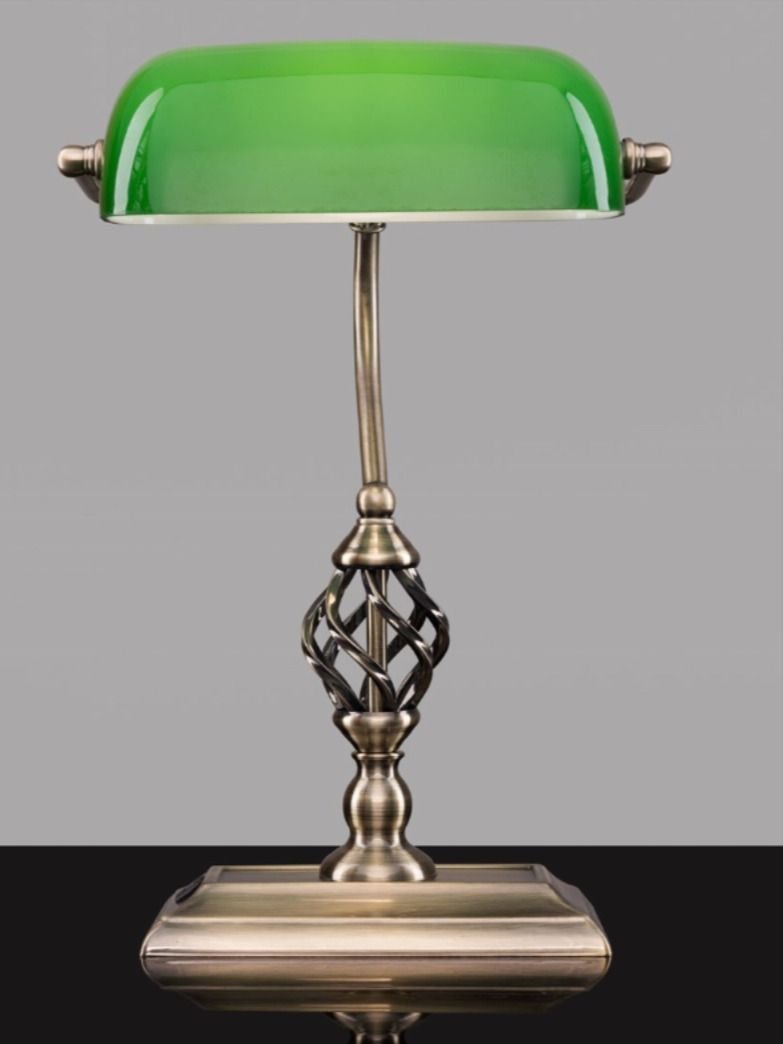 Лампа банкир с зеленым плафоном