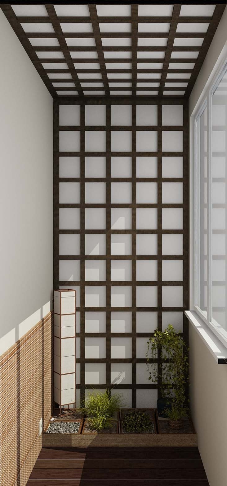 Комната с балконом в японском стиле