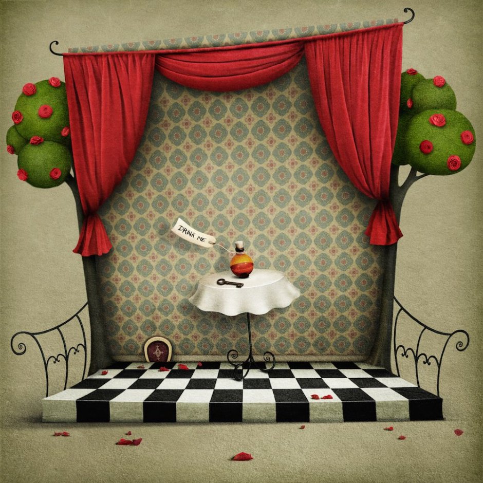 Алиса в Зазеркалье интерьер