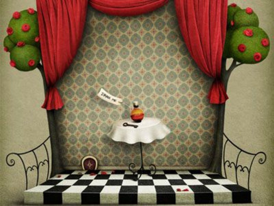 Алиса в Зазеркалье коллаж