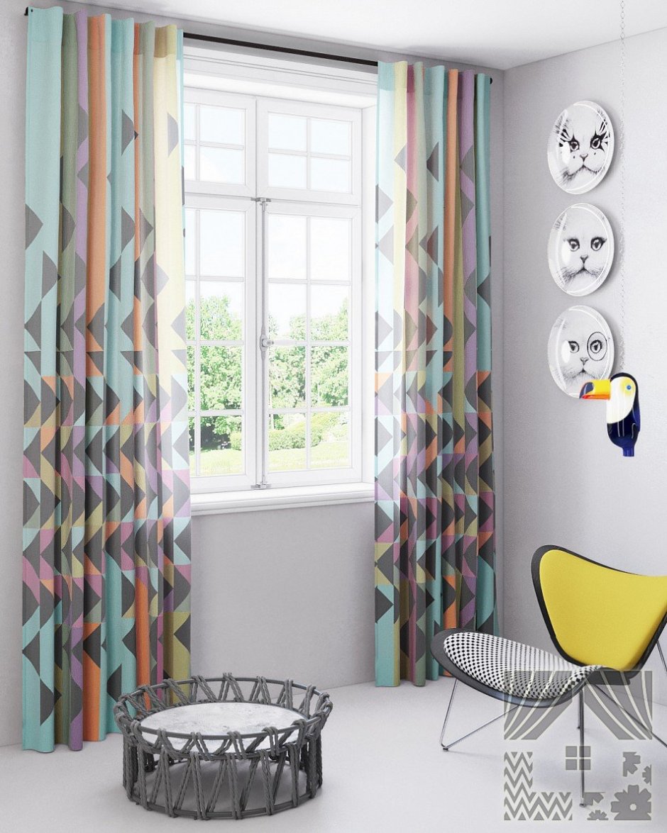 Шторы с геометрическим рисунком