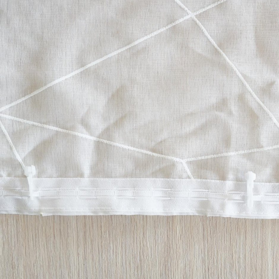 Тюль WITERRA геометрия на ленте 260 см белый