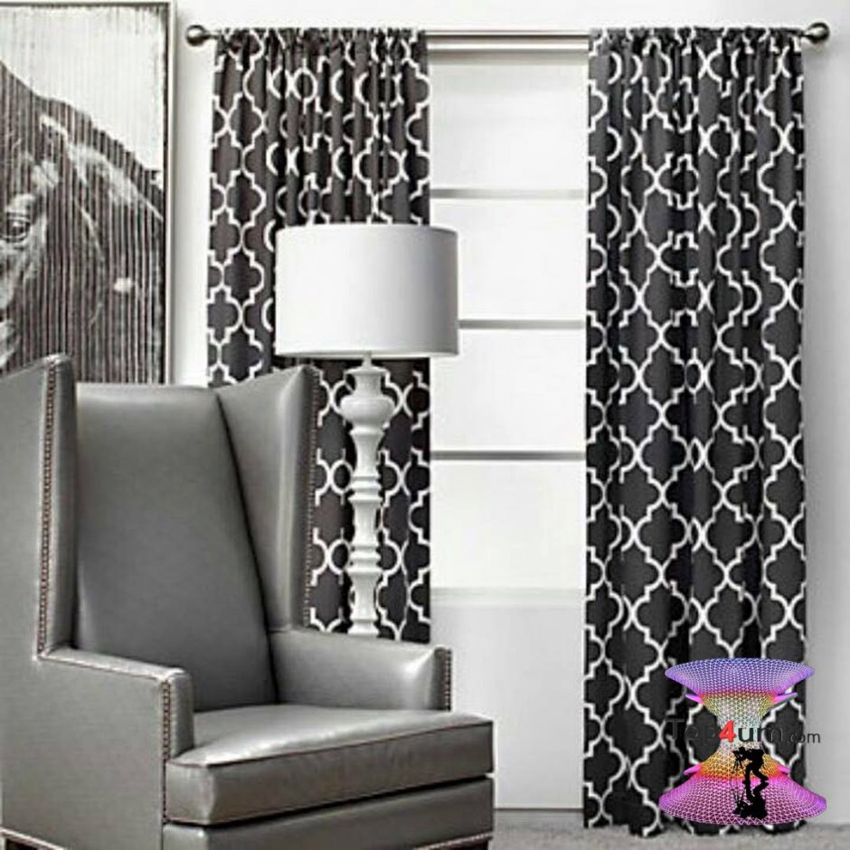 Шторы с орнаментом в интерьере