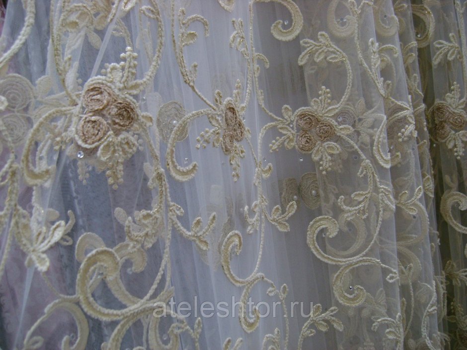 Тюль вышивка