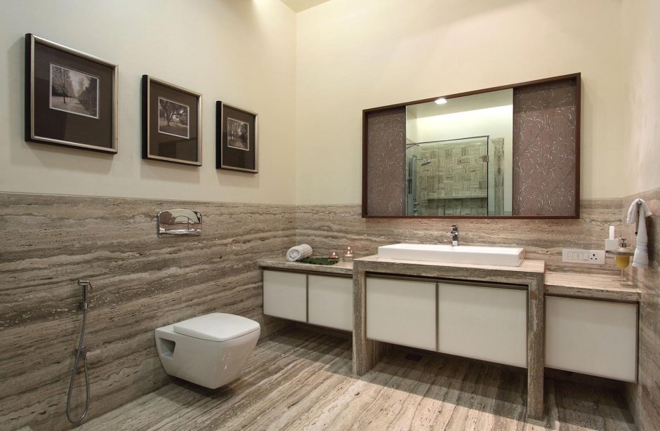 Кварцвиниловая плитка для ванной комнаты на стены