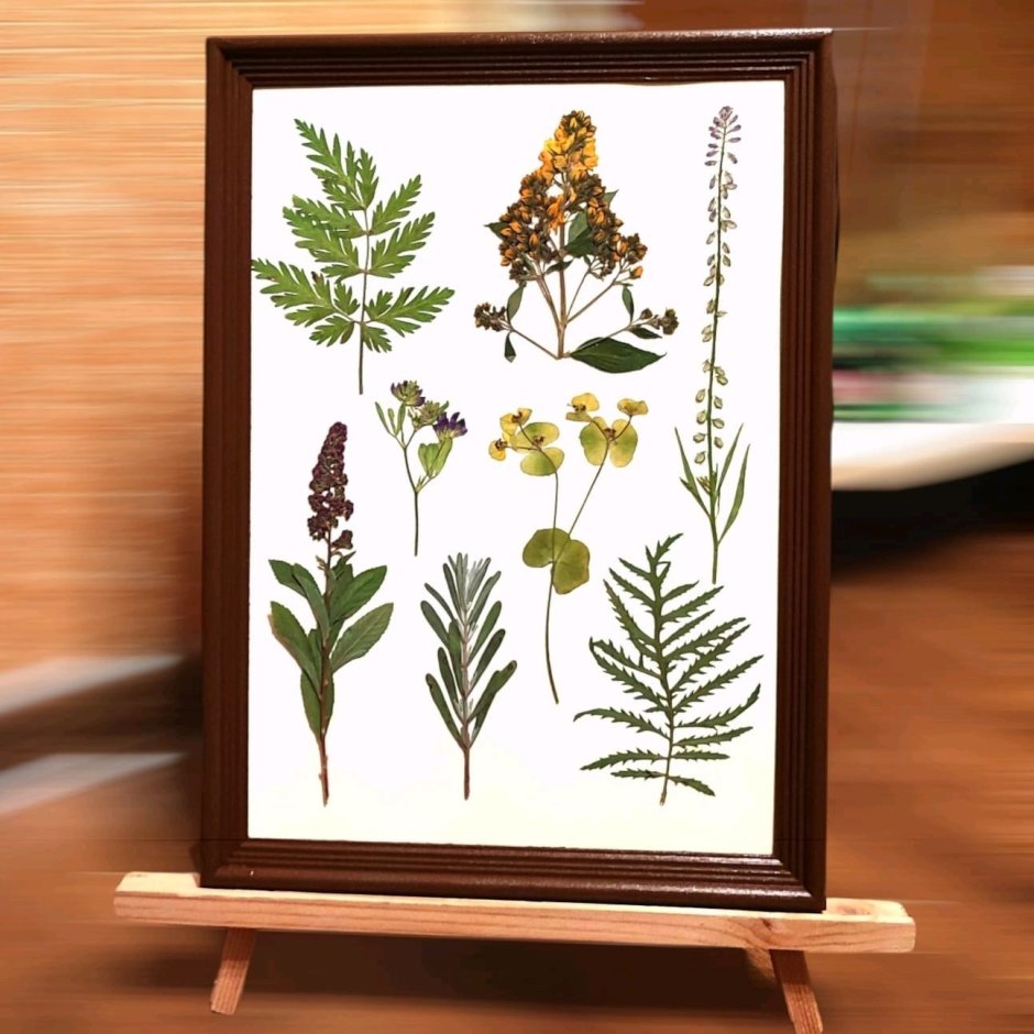 Гербарий в стекле в технике Тиффани