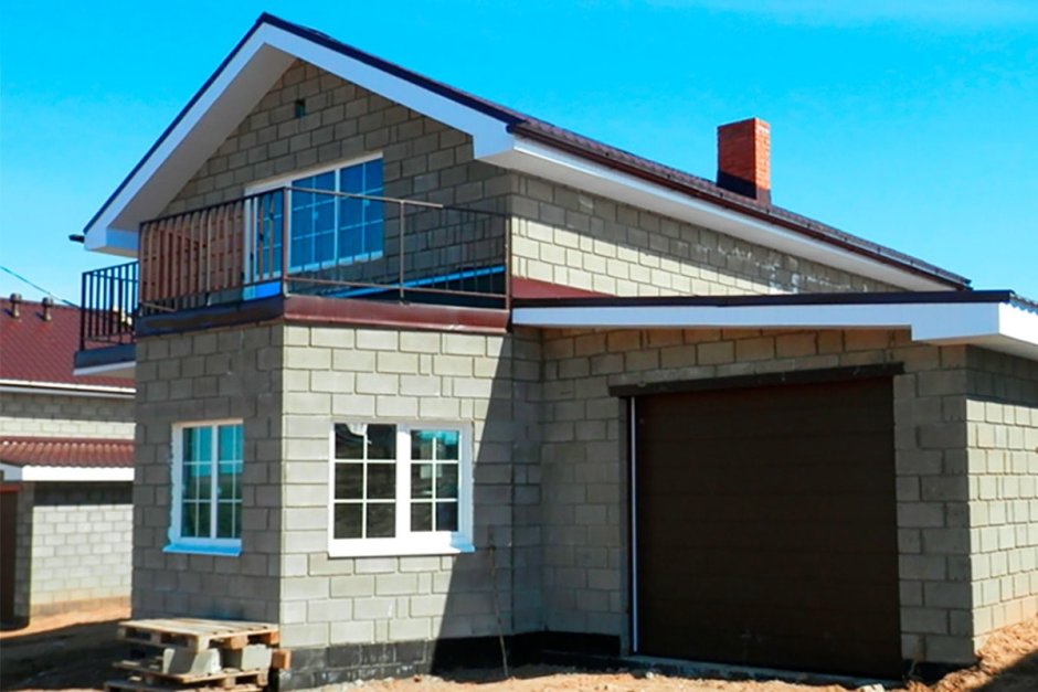 Пристрой из керамзитобетонных блоков