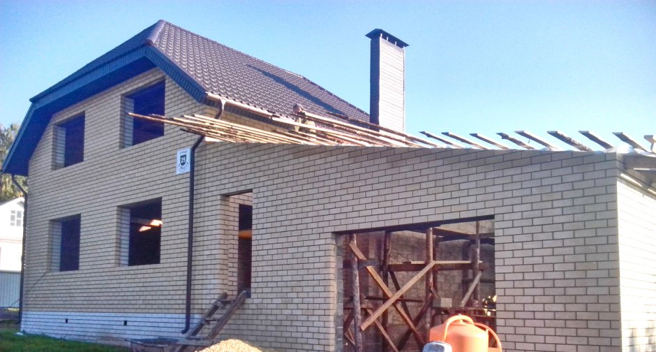 Пристрой к дому из керамзитобетонных блоков