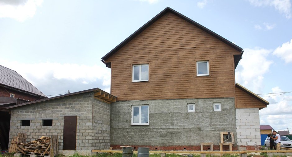 Пристройка гаража к дому