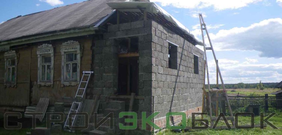 Пристрой к дому из пеноблоков