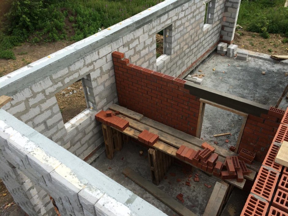Пристрой к дому из керамзитобетонных блоков