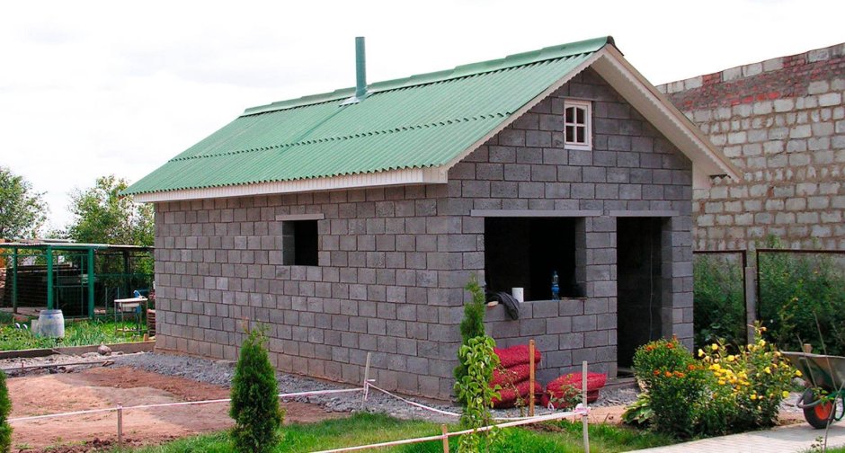 Стройка бани из пеноблоков