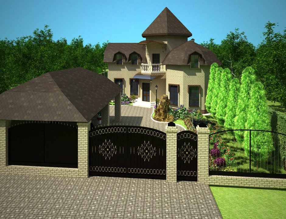 Проект двора частного дома