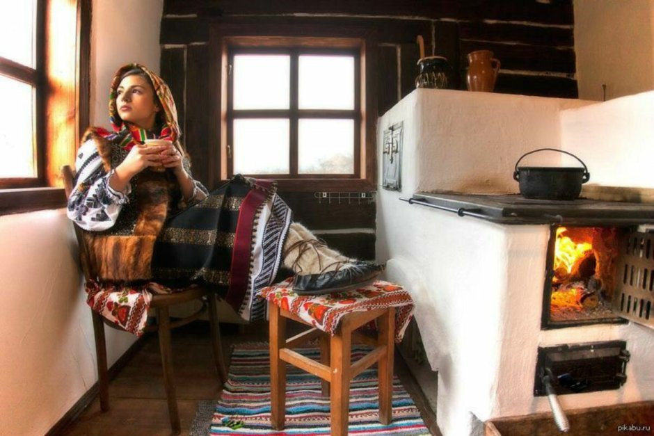 Печка в деревне