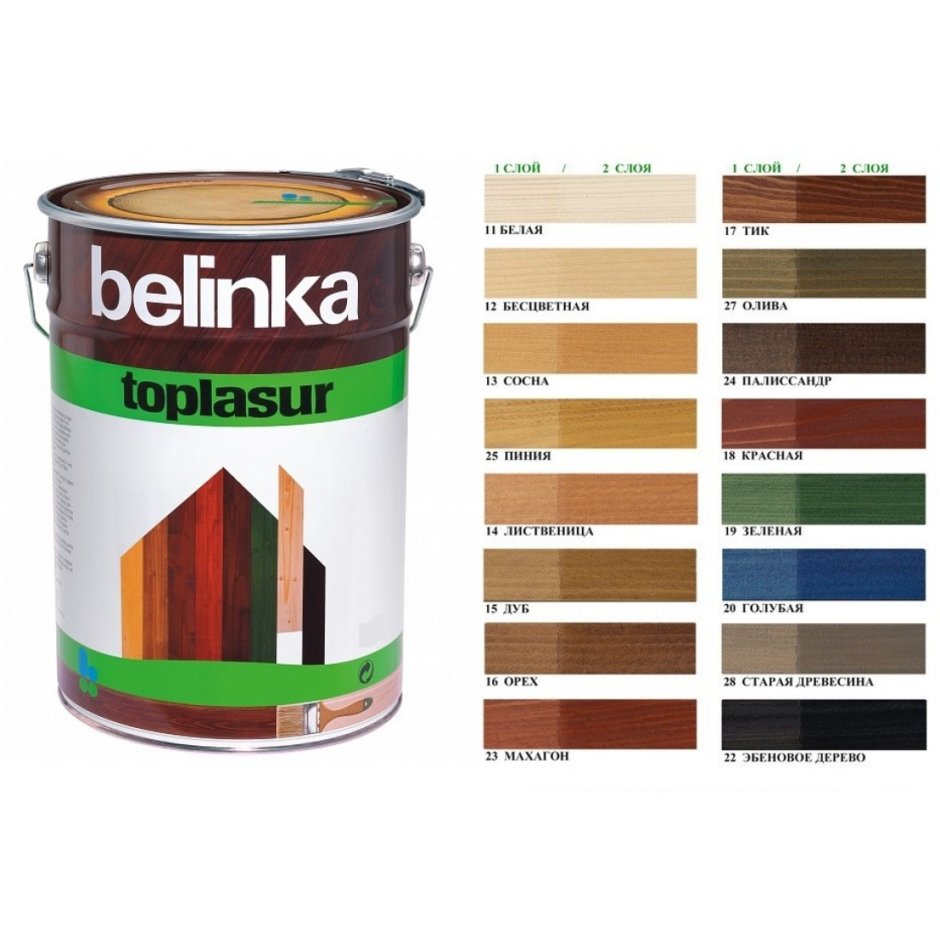 Белинка Топлазурь цвета