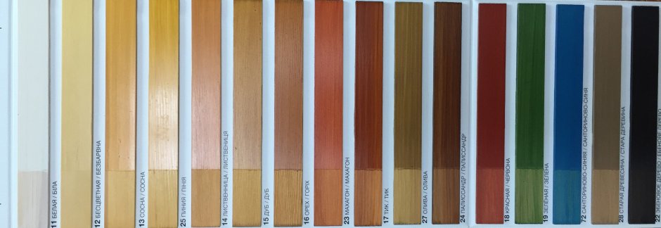 Масло Осмо лазурь для древесины палитра цветов