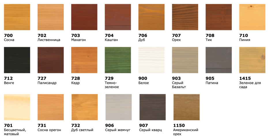 Лак Тиккурила для дерева палитра