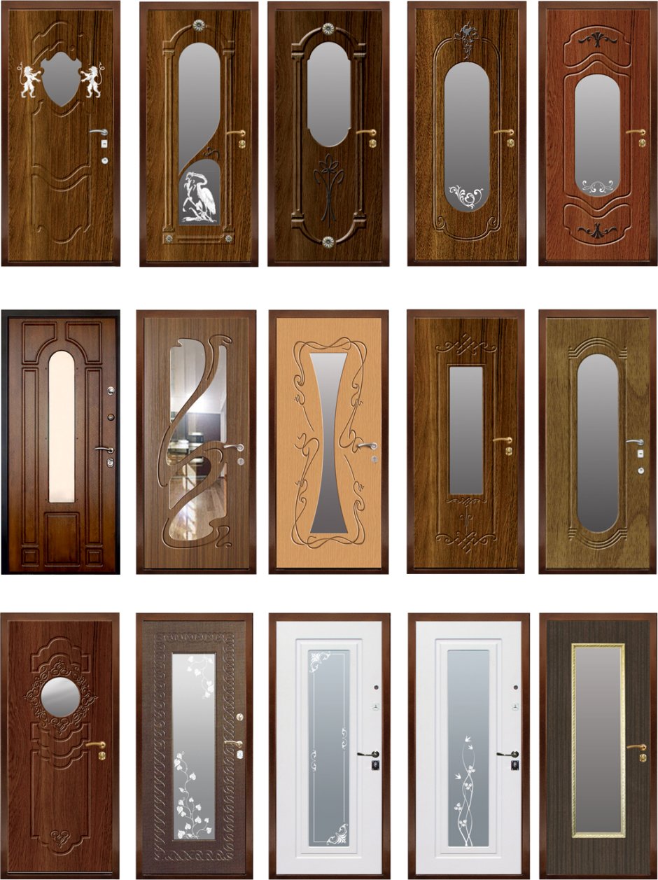 Входная дверь в квартиру с зеркалом