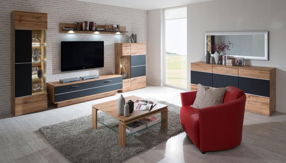 Гостиная Невада 2 цвет дуб Вотан антрацит