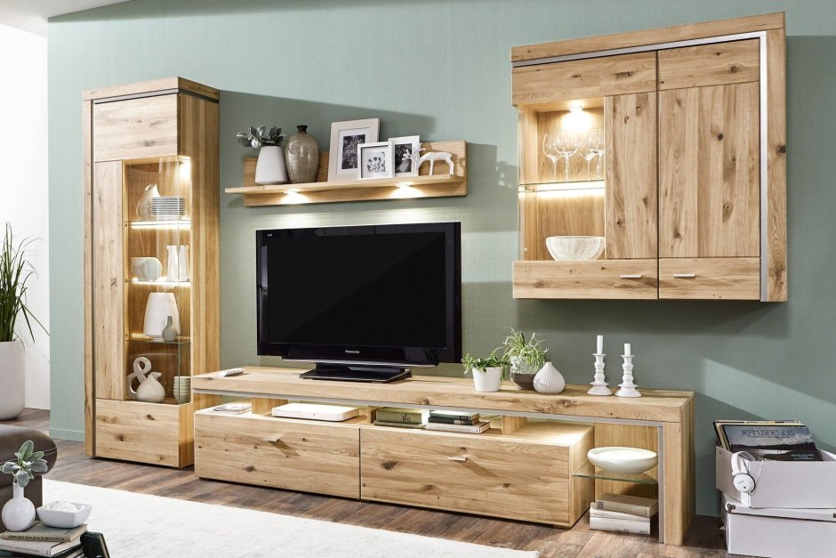 Данко гостиная дуб Вотан/белый глянец