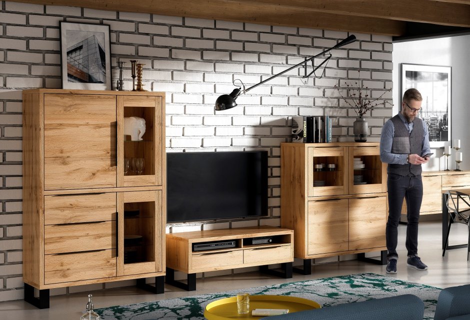 Гостиная лофт дуб Вотан