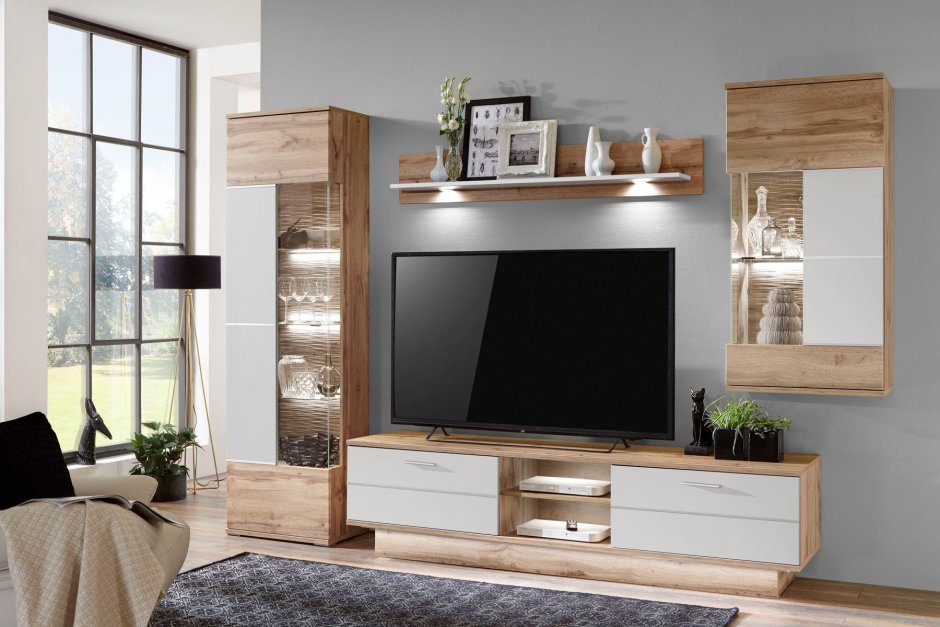 Дуб Вотан в интерьере гостиной