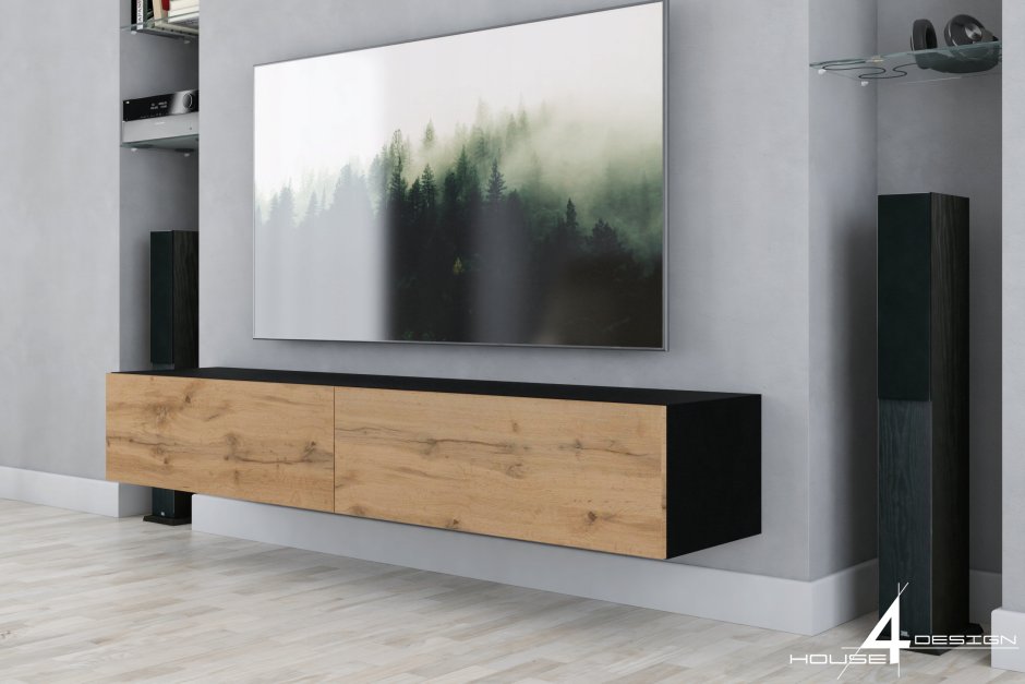 Подвесной тумба под ТВ Fly 140 см, дуб Вотан