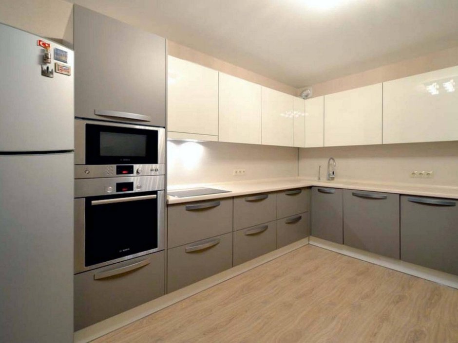 Кухня Алвик кашемир и базальт глянец