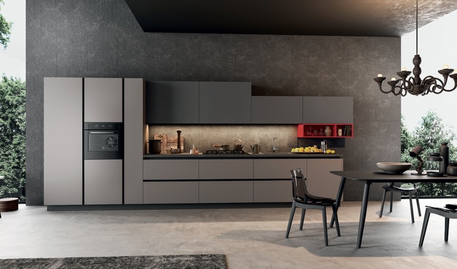 Кухня серая матовая Fenix NTM