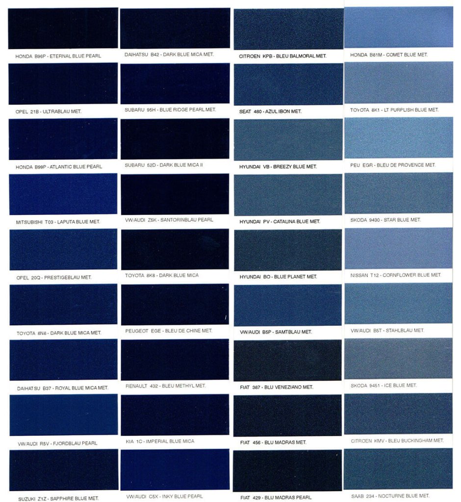 Цветовая палитра Мобихел металлик