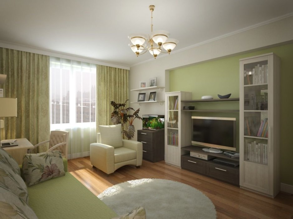 Интерьер гостиной брежневки