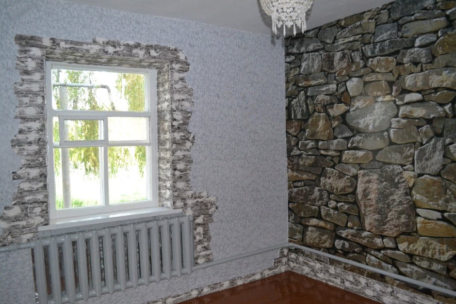 Отделка окон искусственным камнем
