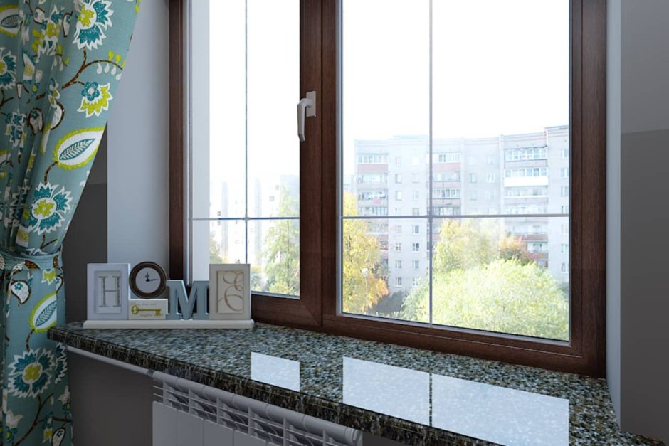 Стеклопакет с подоконником