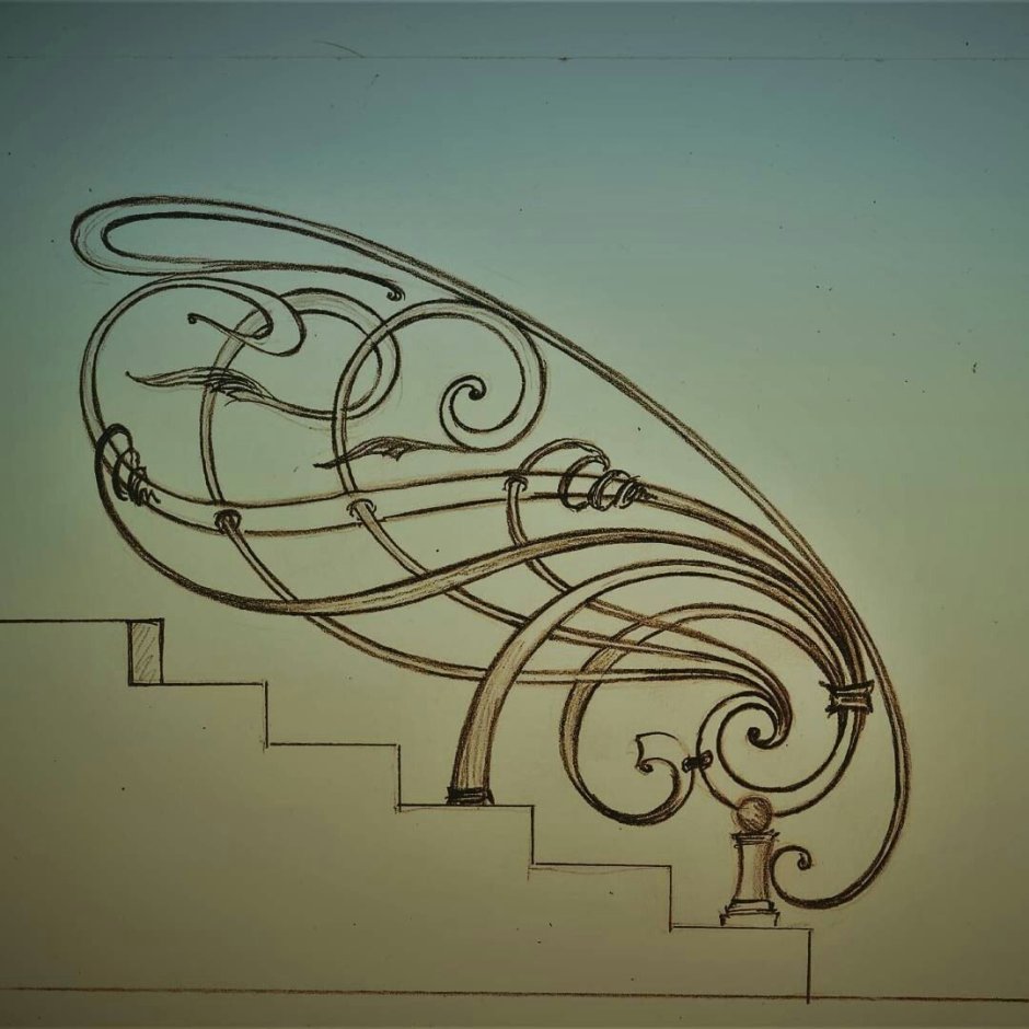 Кованые перила в стиле Модерн