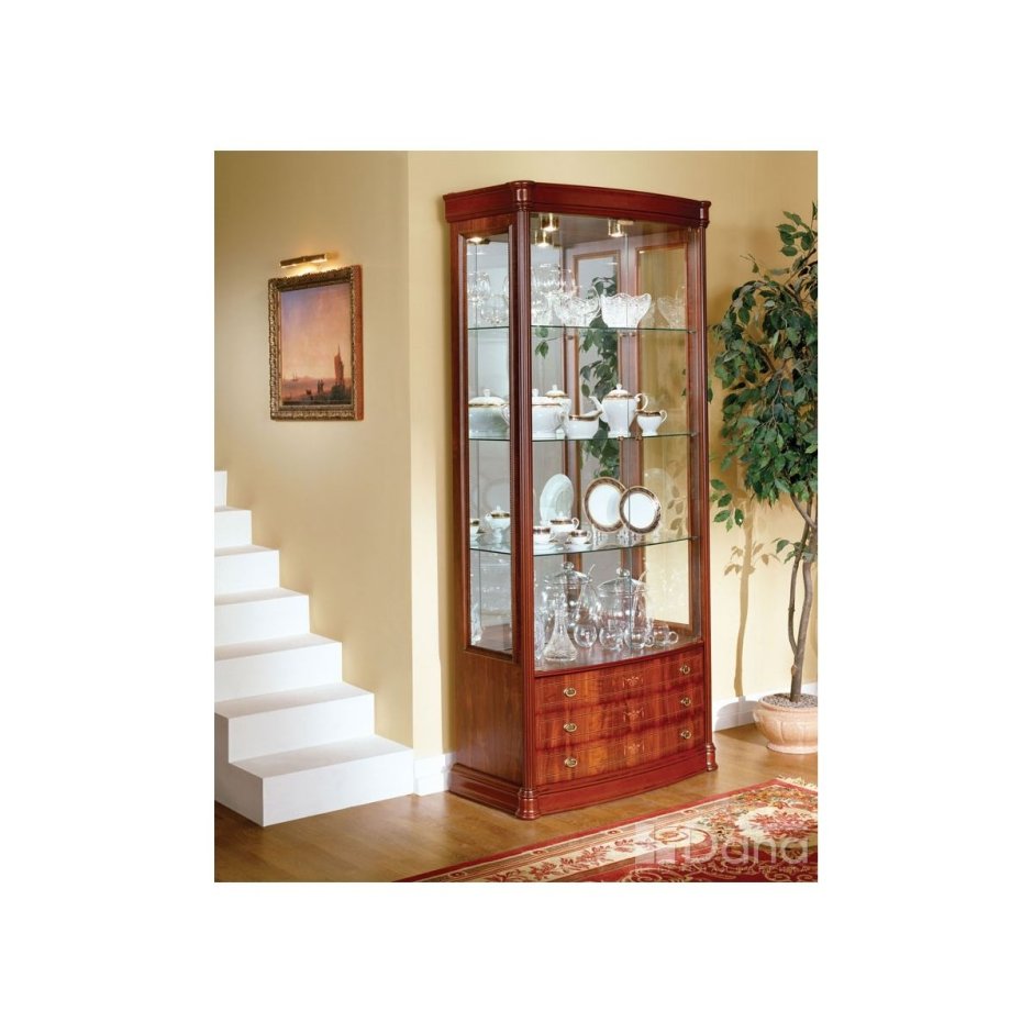 Угловая витрина 505 пекан