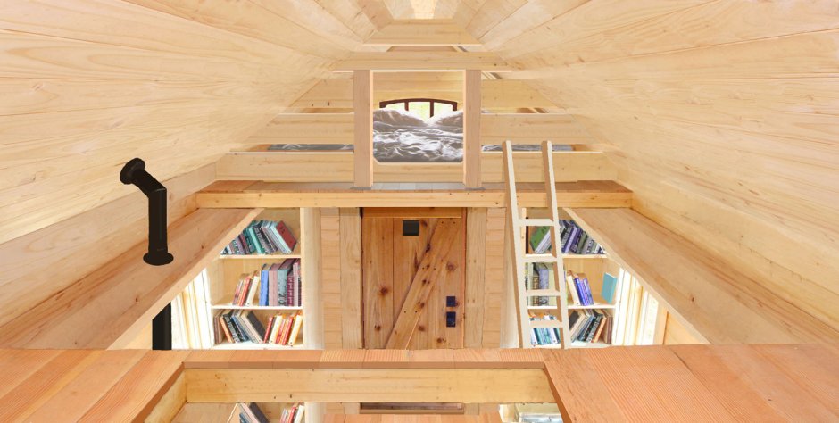 Дачный домик с антресольным этажом