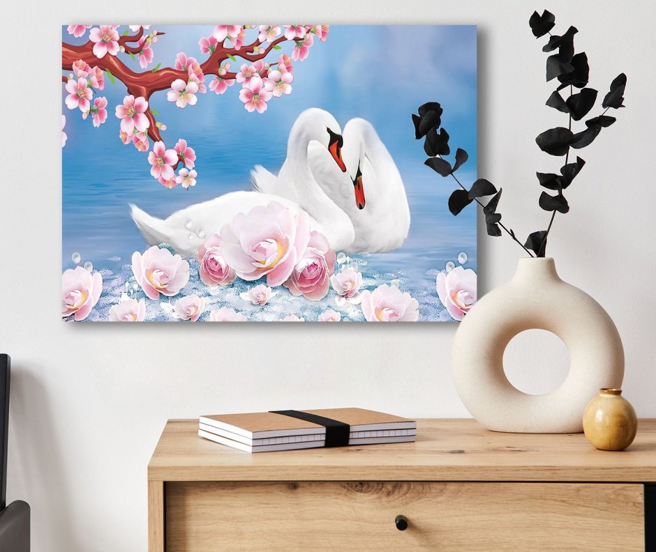 Фотообои с лебедями на стену