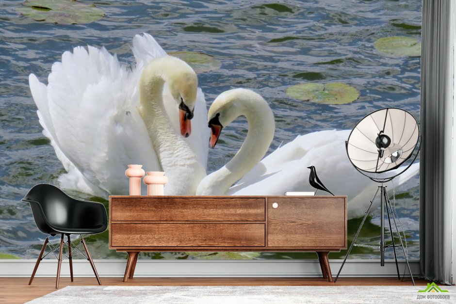 Роспись стен лебеди