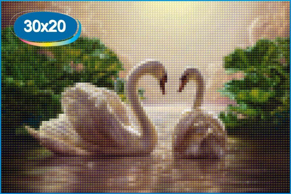 Алмазная мозаика 40x50 qa200257 лебеди