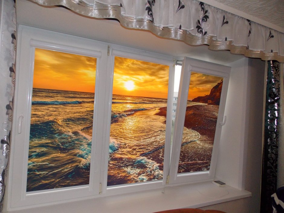 Фотожалюзи на пластиковые окна на кухню