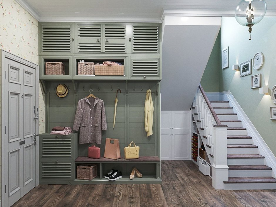 Прихожая с окном в частном доме