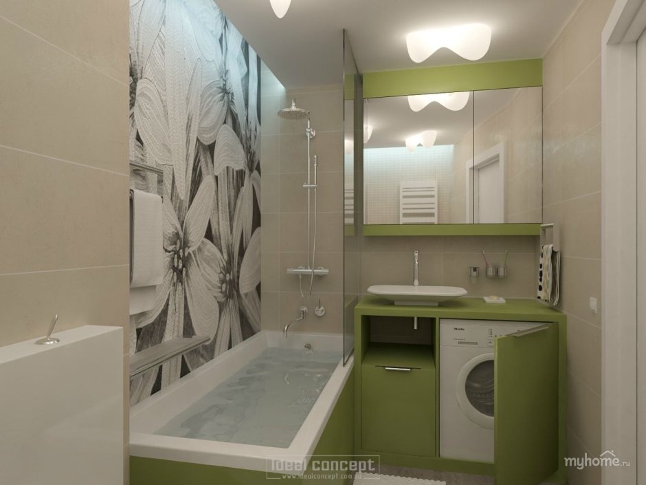 Дизайн ванной комнаты в брежневке
