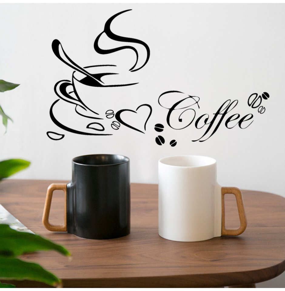 Кофейные чашки на стене