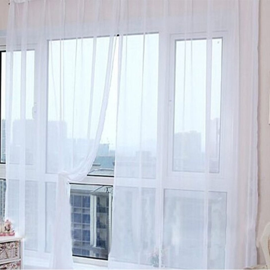 Тюль на панорамное окно