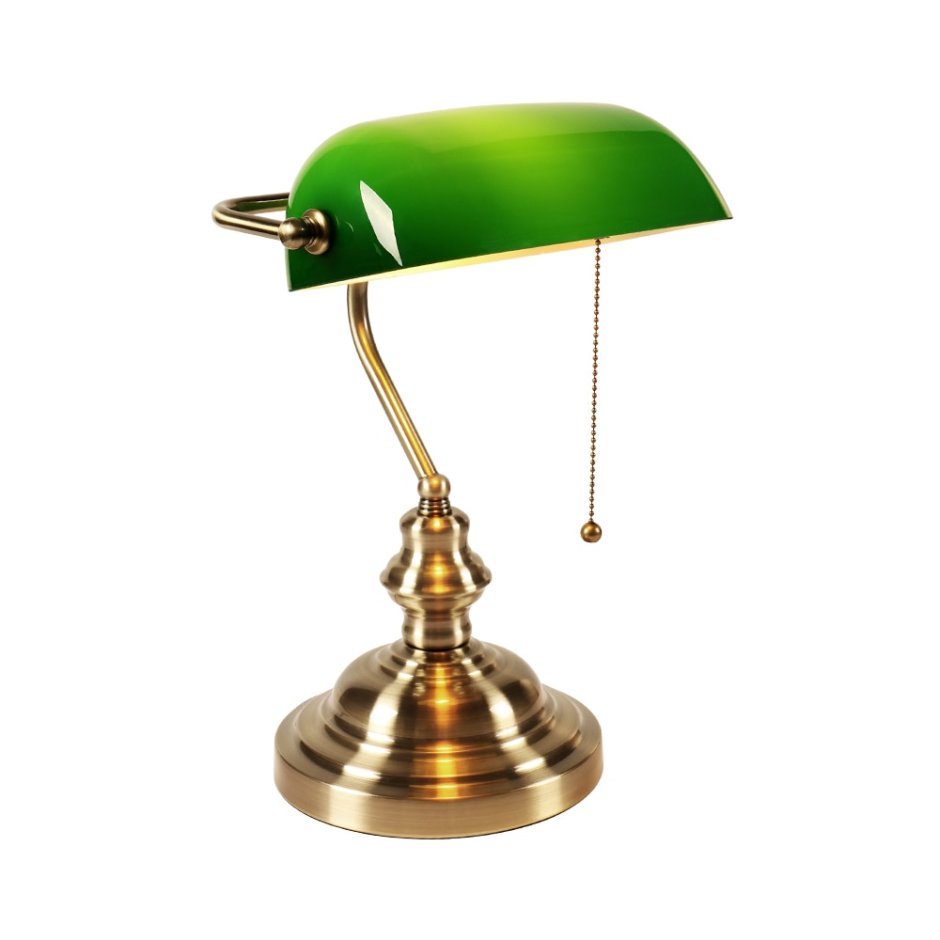 Лампа банкира с зеленым абажуром