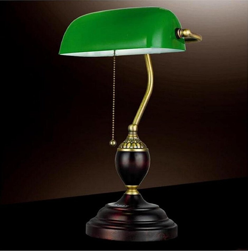 Лампа настольная зеленая ретро