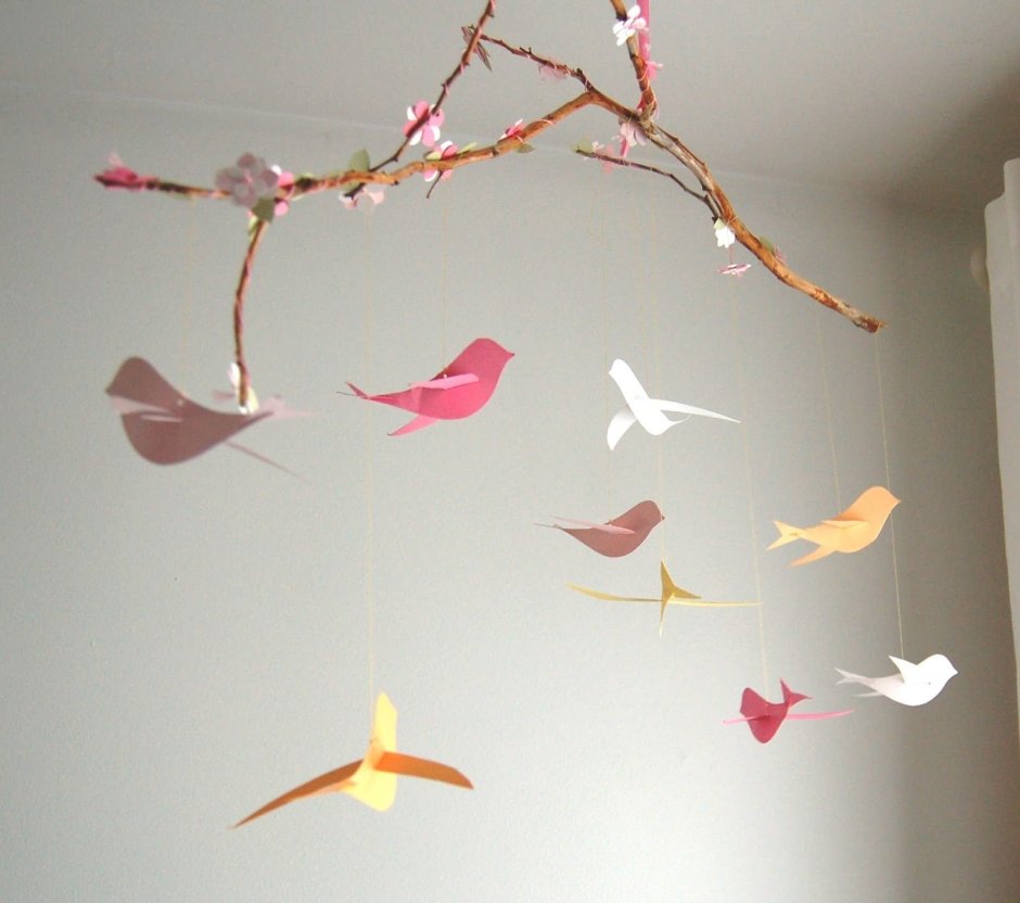Бумажные птицы для декора