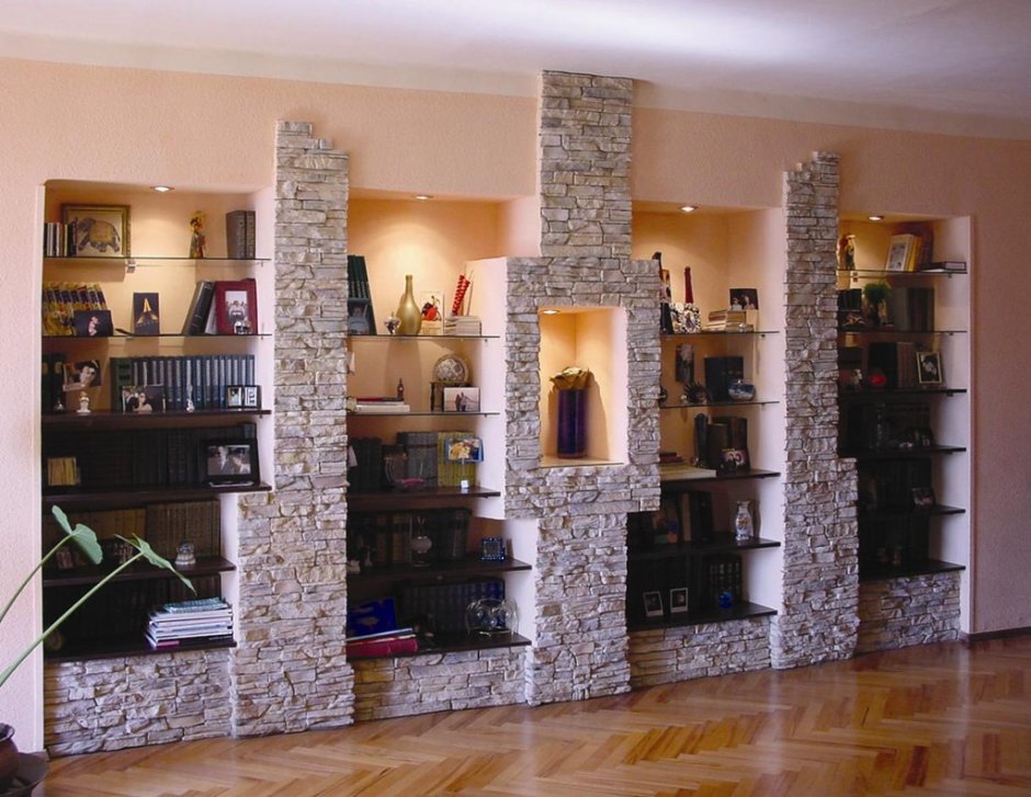 Отделка колонны декоративным камнем
