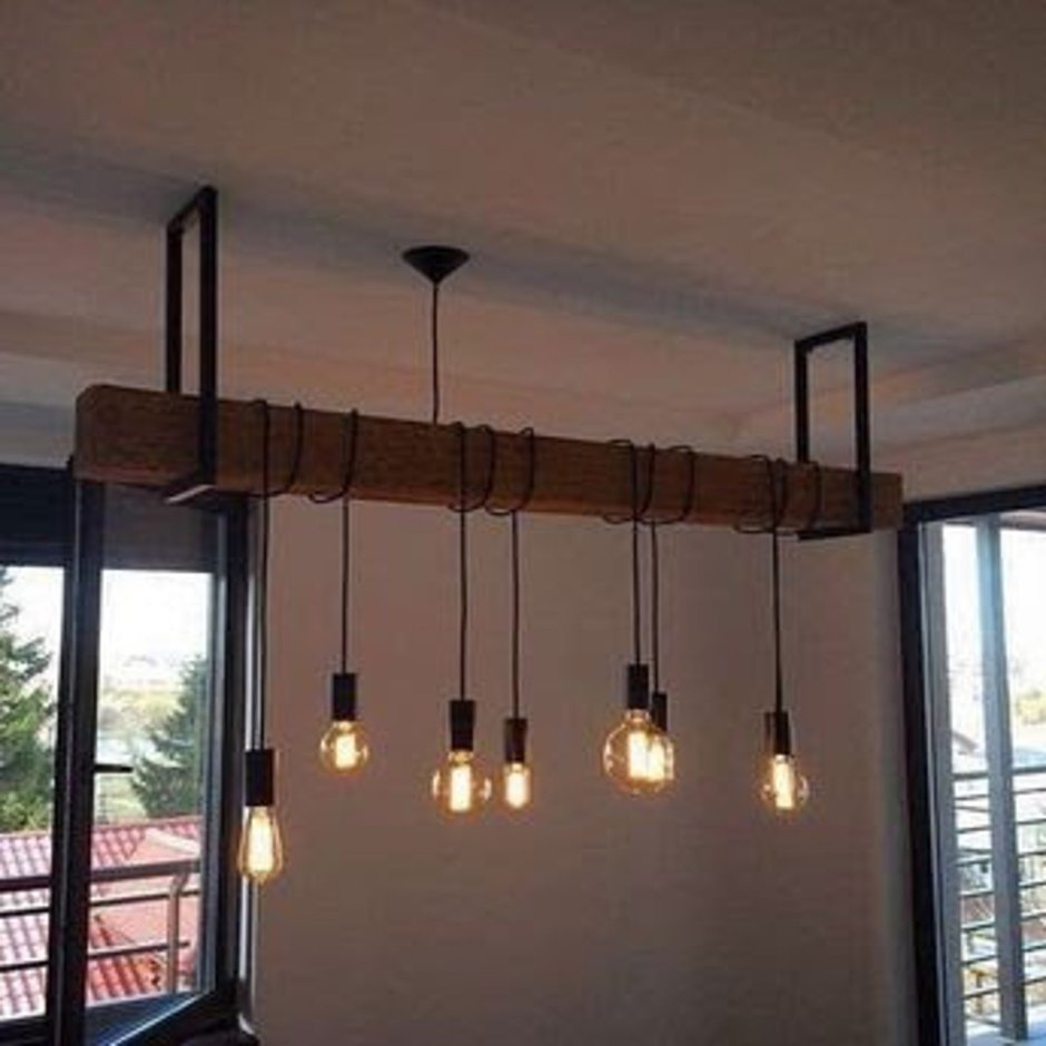 Светильники на балке в стиле лофт